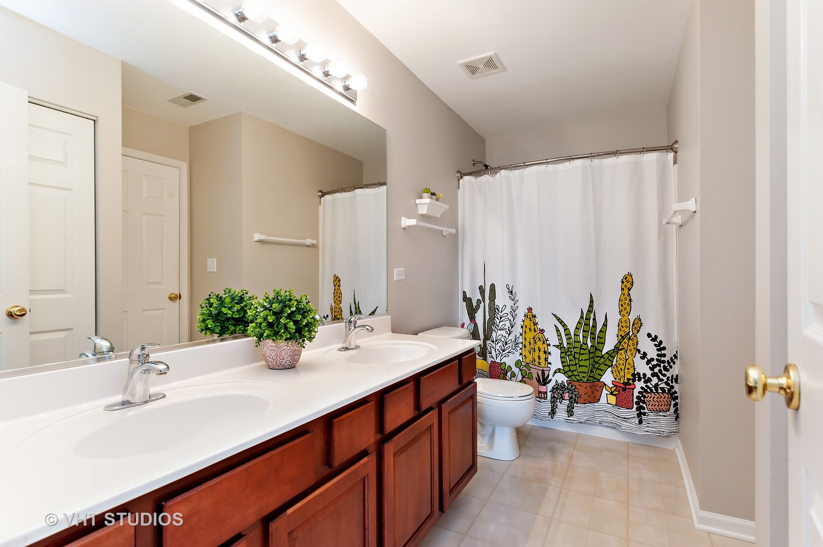 86 Amberly Drive Round Lake, IL 60073 - Photo 8 of 12 a bathroom with a double vanity sink and a large mirror