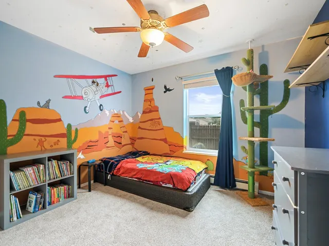 an entryway with a workspace