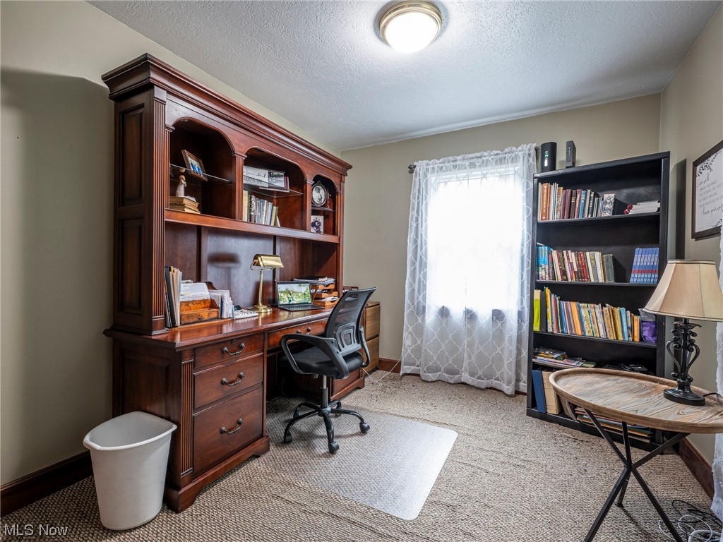 9452 Pleasant Hill Road Northwest Dundee, OH 44624 - Photo 13 of 35 Office space featuring a textured ceiling and light carpet
