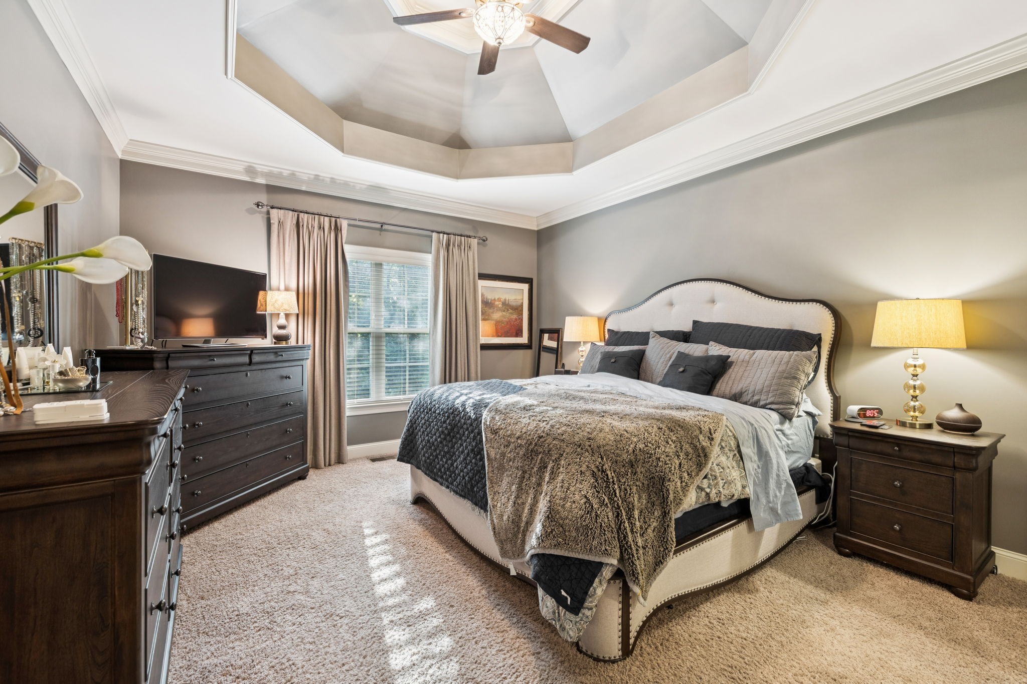 4003 Campania Strada Spring Hill, TN 37174 - Photo 25 of 50 a spacious bedroom with a bed and a flat screen television