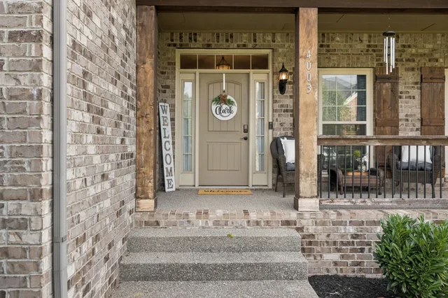 a front view of a building with glass door