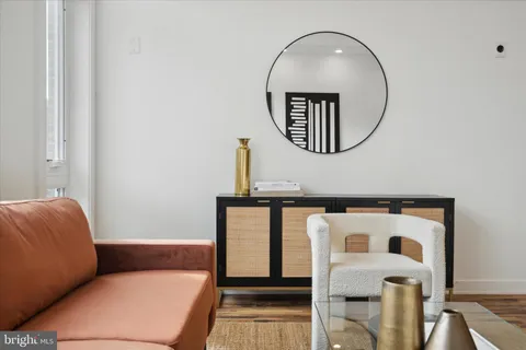 a room with table and window