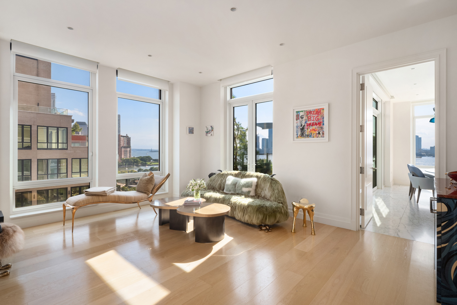 70 Vestry Street, Unit PHS Manhattan, NY 10013 - Photo 14 of 34 a living room with furniture and a large window