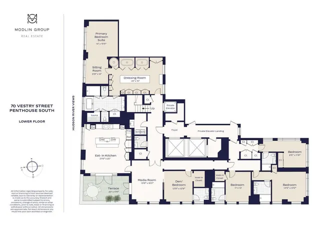 $65,000,000 | 70 Vestry Street, Unit PHS | TriBeCa