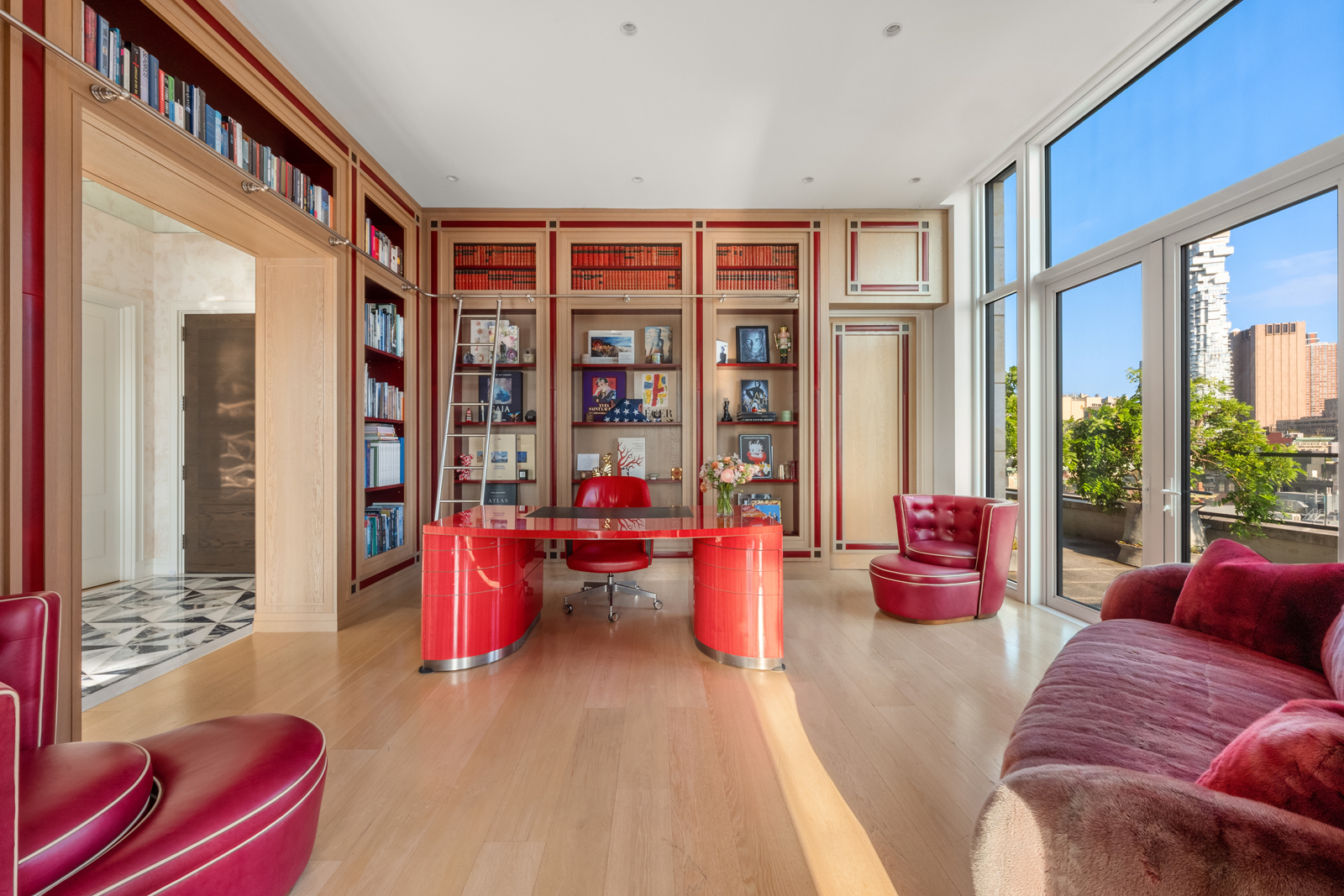 70 Vestry Street, Unit PHS Manhattan, NY 10013 - Photo 7 of 34 a living room with furniture and large windows