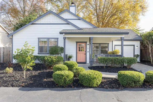 a view of a house with garden