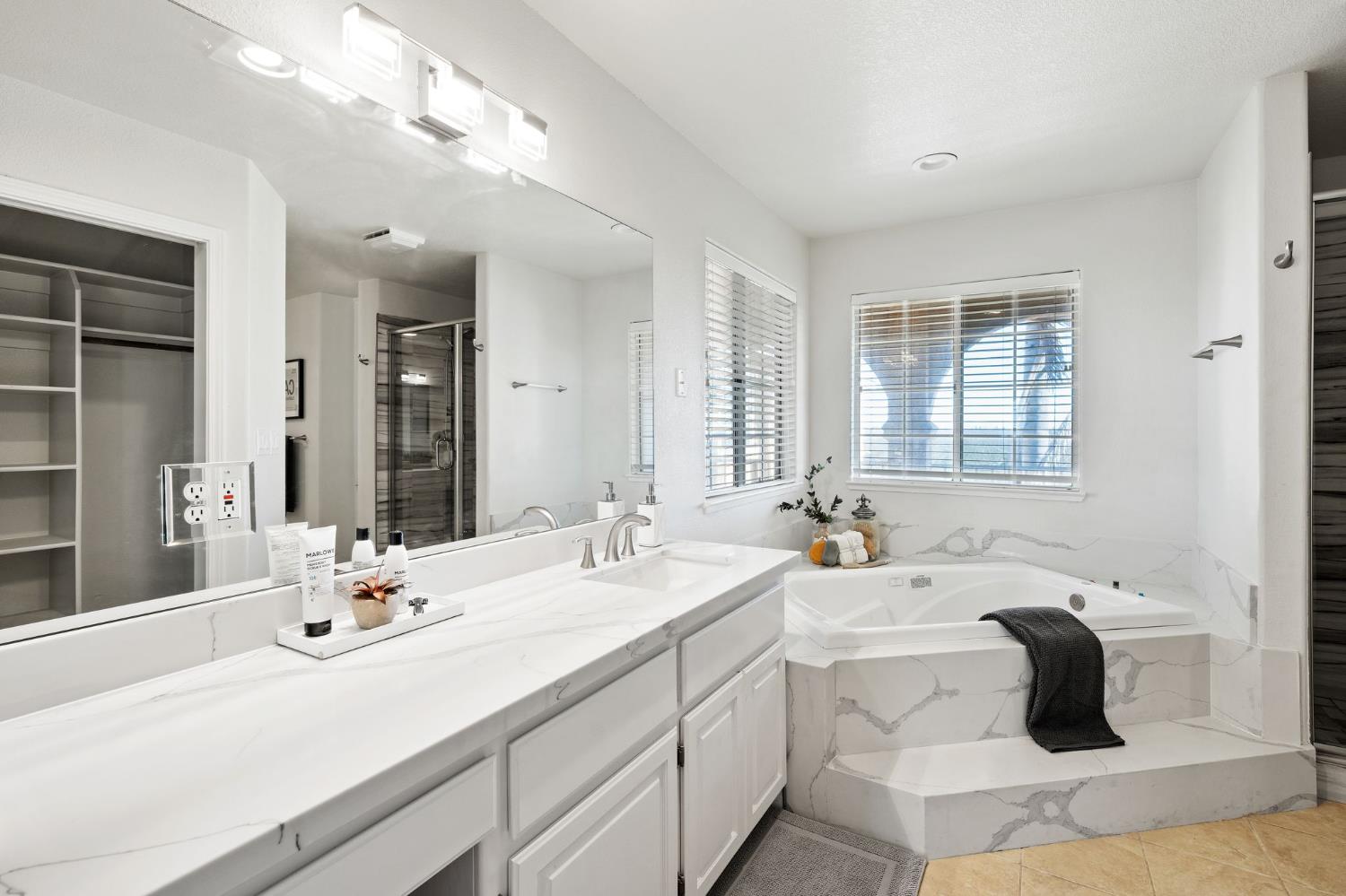 6312 Skittone Road Modesto, CA 95356 - Photo 50 of 93 a bathroom with a sink and a mirror