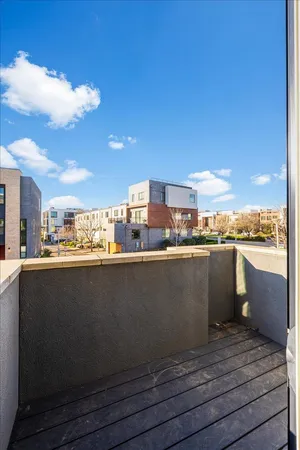 a view of a terrace with city view