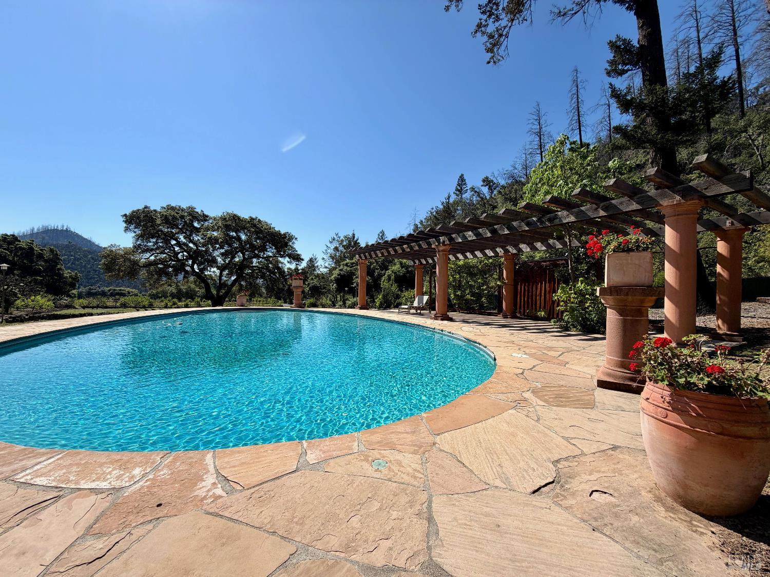 321 Dutch Henry Canyon Road Calistoga, CA 94515 - Photo 33 of 50 a view of a swimming pool with a yard