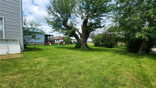 a view of a tree in front of a house