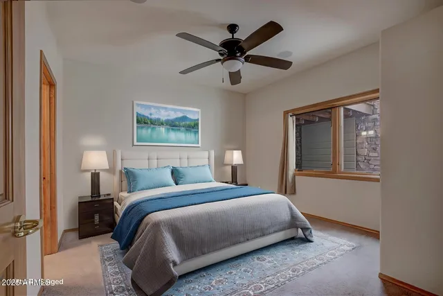 an aerial view of a house