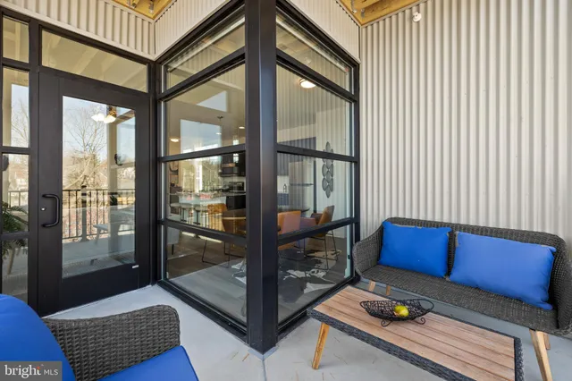 a outdoor living space with furniture