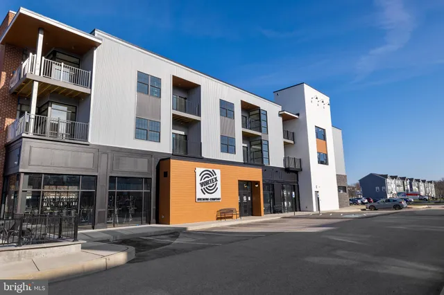 a front view of a building with street