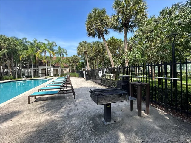 a view of a park with tree s