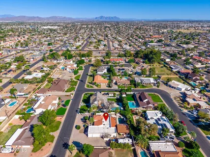an aerial view of multiple house