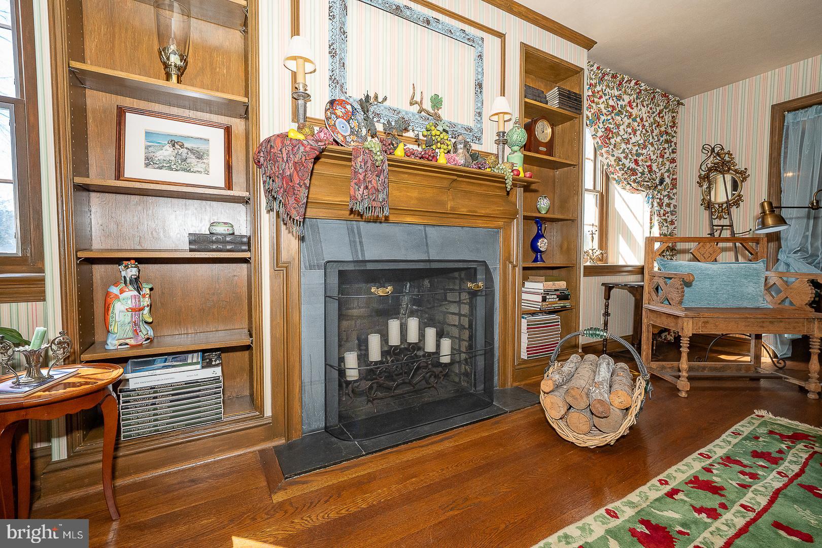 1010 Crest Road Wynnewood, PA 19096 - Photo 12 of 61 Fireplace with beautiful millwork
