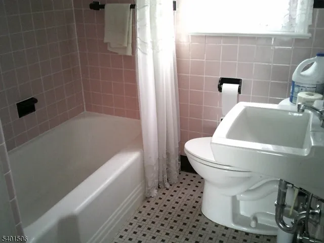 a bathroom with a toilet and a bathtub