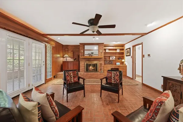 a living room with furniture