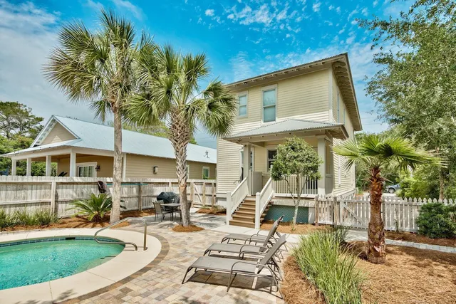a view of a house with a patio