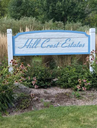 a view of sign board and yard
