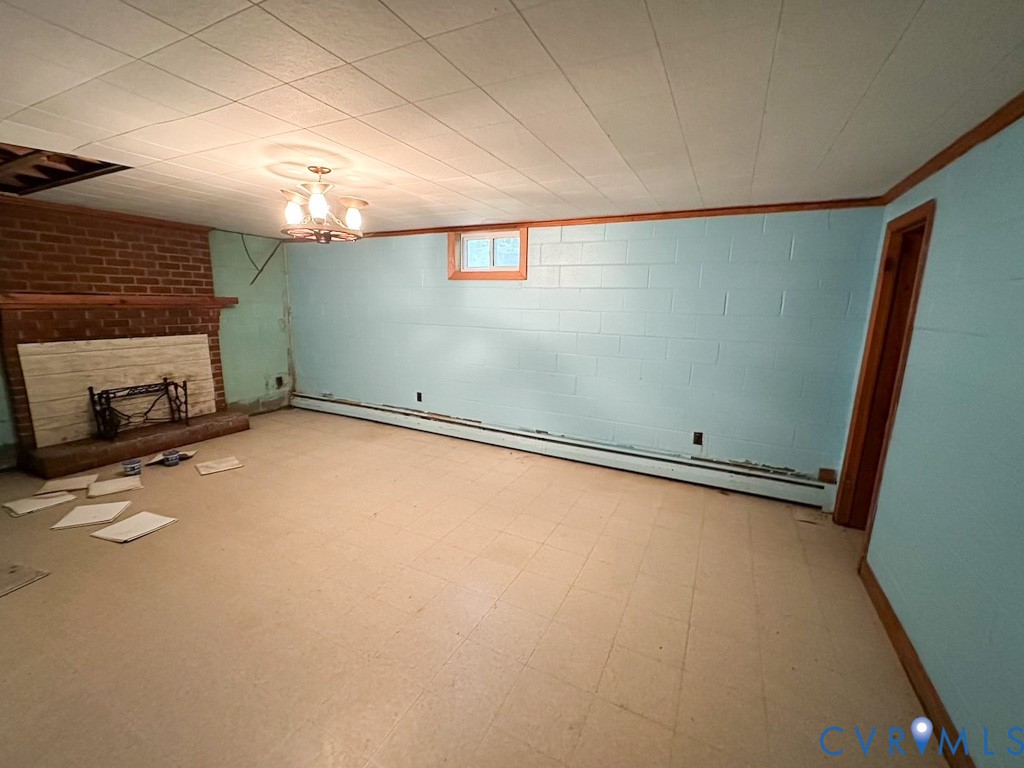 9701 Old Stage Road Prince George, VA 23875 - Photo 15 of 29 an empty room with a fireplace and painted walls