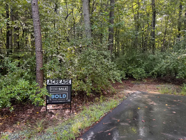 a view of a street with trees in the background