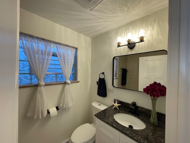 446 East 90th Street Chicago, IL 60619 - Photo 11 of 36 a bathroom with a granite countertop sink and a mirror