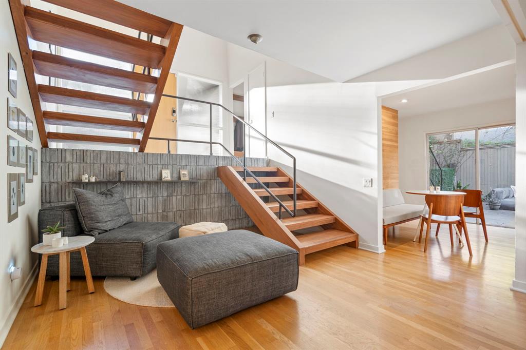 7320 Walling Lane Dallas, TX 75231 - Photo 10 of 40 a living room with furniture and wooden floor