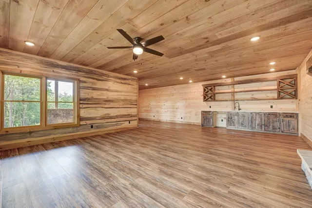 a view of a bathtub in a bathroom
