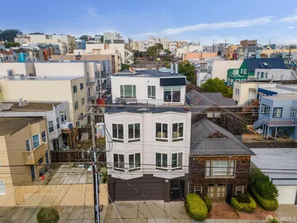 a city view with tall buildings