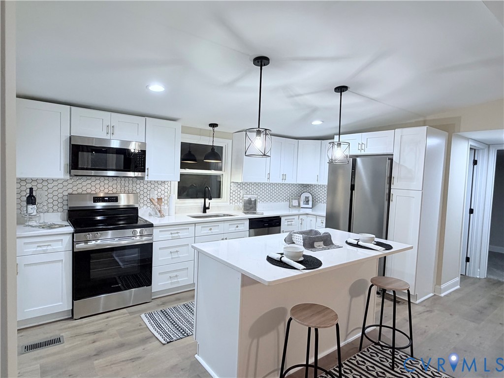 2207 Brodnax Road Brodnax, VA 23920 - Photo 3 of 27 Classic Farmhouse with white shaker and gold accen