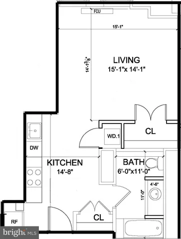 $1,850 | 219-29 South 18th Street, Unit 405A, Philadelphia, PA 19103