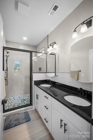 a bedroom with furniture and closet