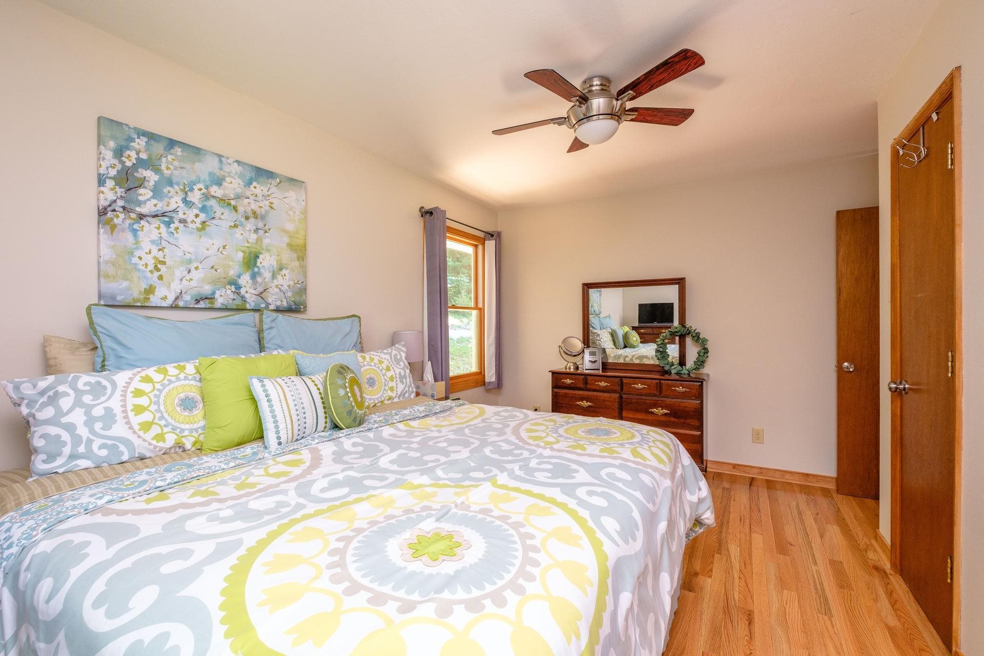 577 Union Church Road Churchville, VA 24421 - Photo 17 of 35 a bedroom with a bed and wooden floor