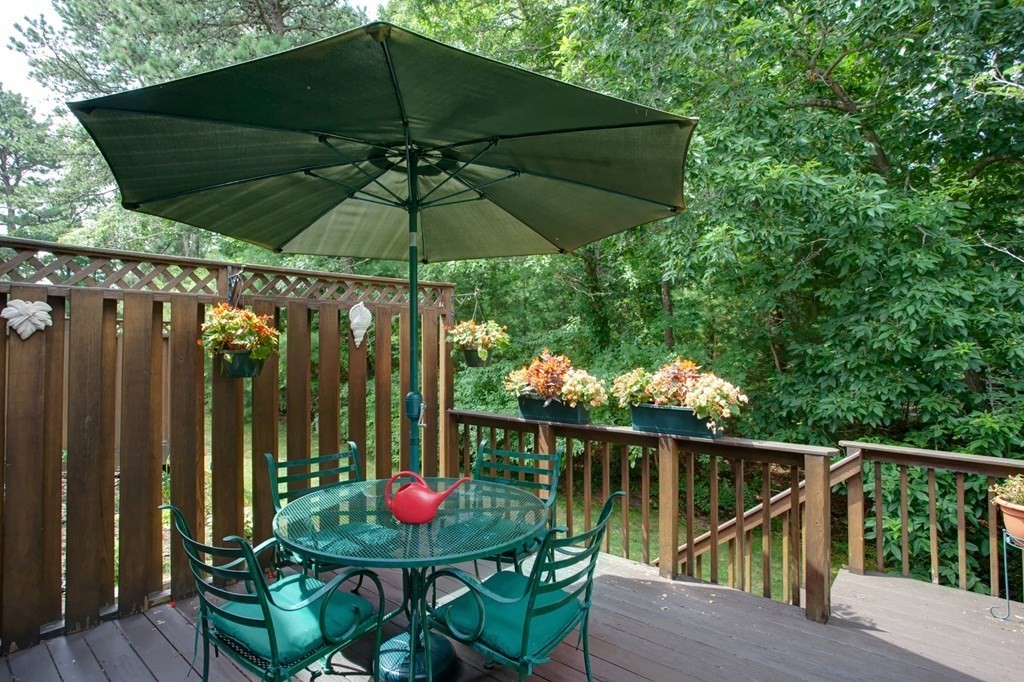 10 Kettle Lane, Unit 10 Mashpee, MA 02649 - Photo 24 of 31 a view of balcony with furniture and umbrella