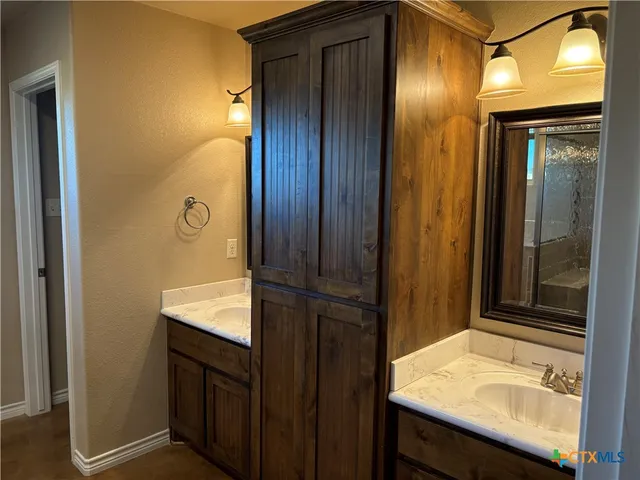 a bathroom with a bathtub