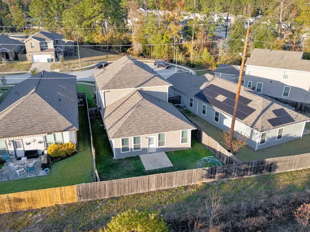 an aerial view of a house