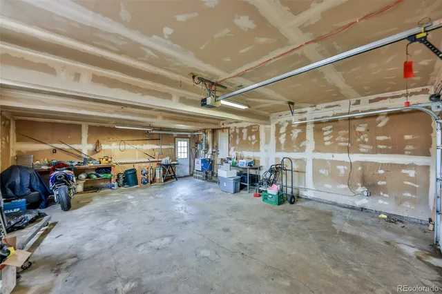 a view of a storage room with gym equipment