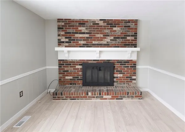 a view of a fireplace