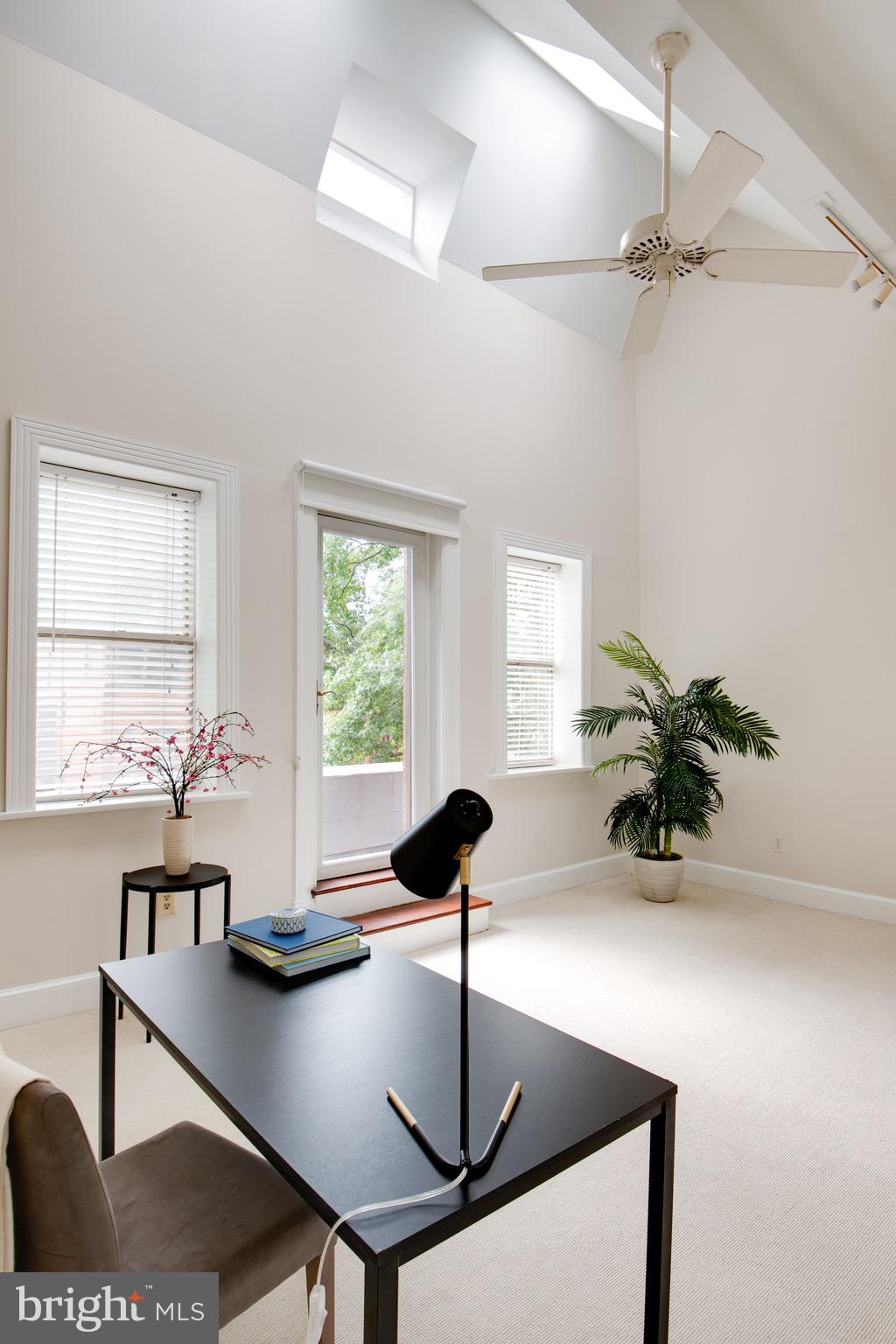 1109 P Street Northwest Washington, DC 20005 - Photo 29 of 45 Home Office /3rd Bedroom w/Cathedral Ceiling