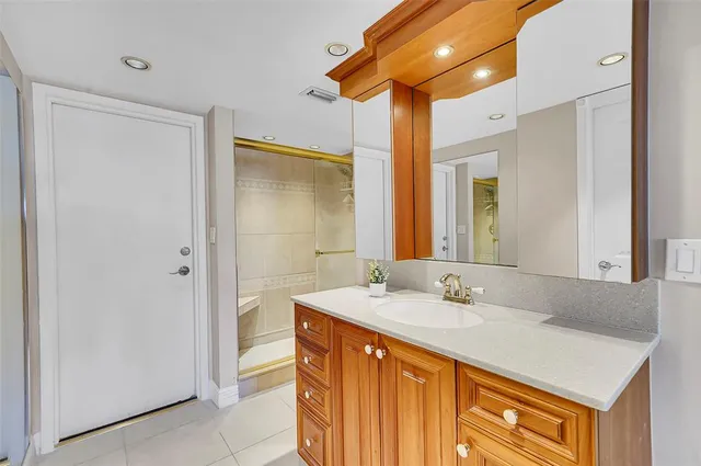 a bathroom with a shower