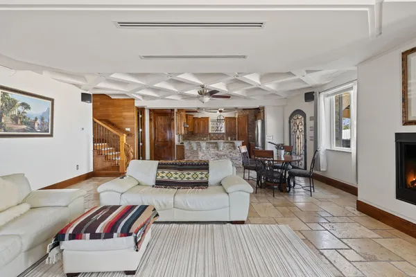 a living room with furniture and a couch