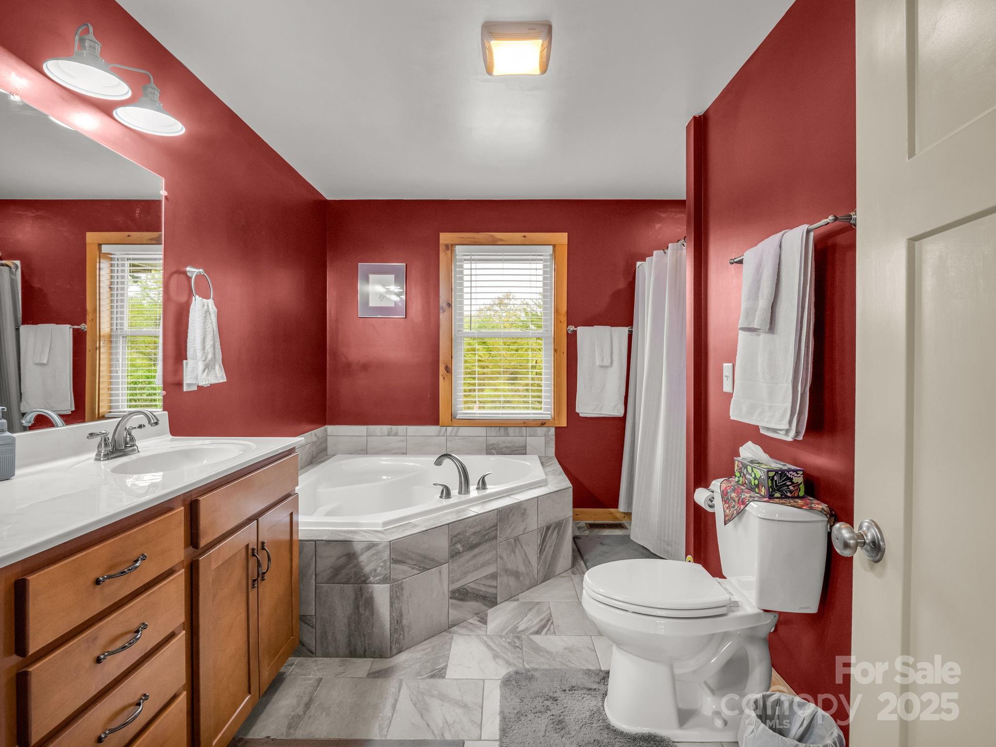 653 Moonlight Pass Union Mills, NC 28167 - Photo 17 of 44 a bathroom with a sink a toilet and a mirror
