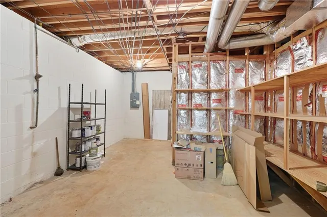 a view of a storage and utility room