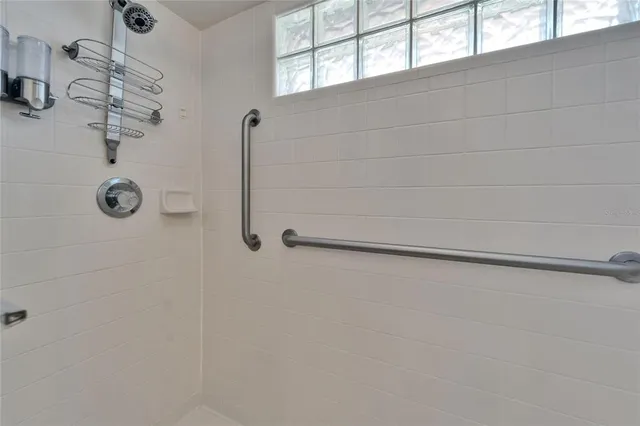a view of a bathroom from a hallway