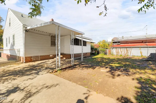 a view of a house with a patio