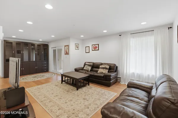 a living room with furniture
