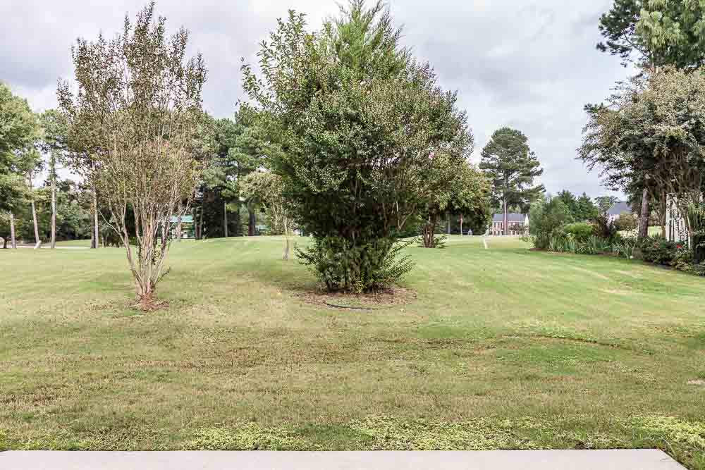 2044 Persimmon Ridge Drive Raleigh, NC 27604 - Photo 9 of 30 The biggest backyard you'll ever see on a townhouse! It extends well beyond the trees, all the way to the golf course! Backyard