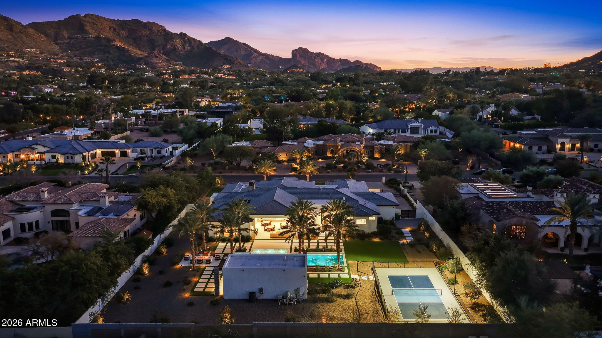 5102 East Butler Drive Paradise Valley, AZ 85253 - Photo 103 of 111 an aerial view of residential houses with outdoor space