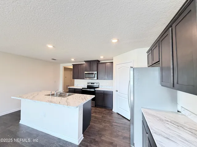 an aerial view of a house